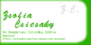 zsofia csicsaky business card
